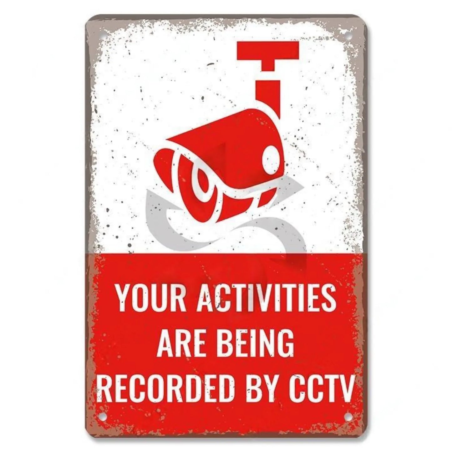 Retro Security Metal Plaque
