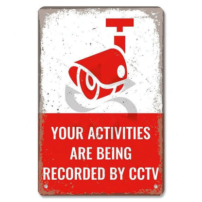 Retro Security Metal Plaque
