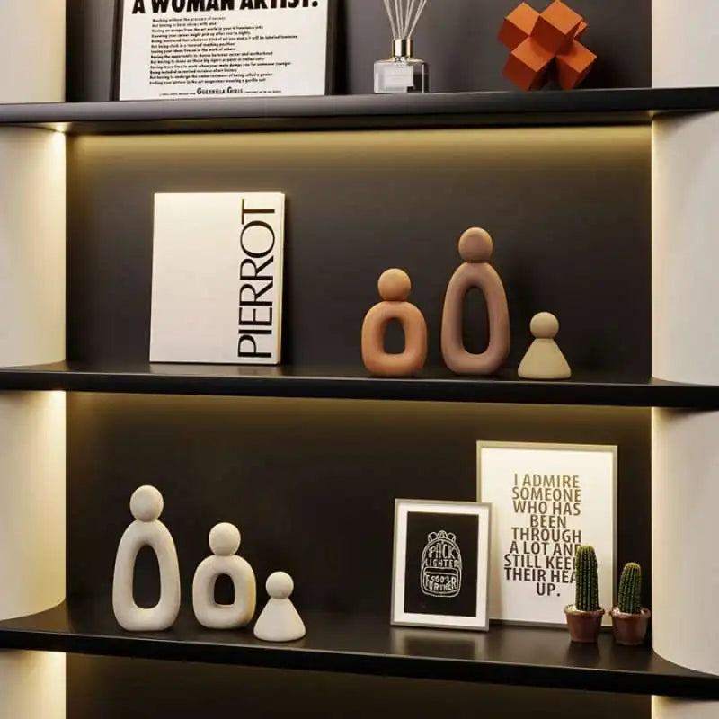 Modern Nordic Family Hollow Sculpture - Table Piece